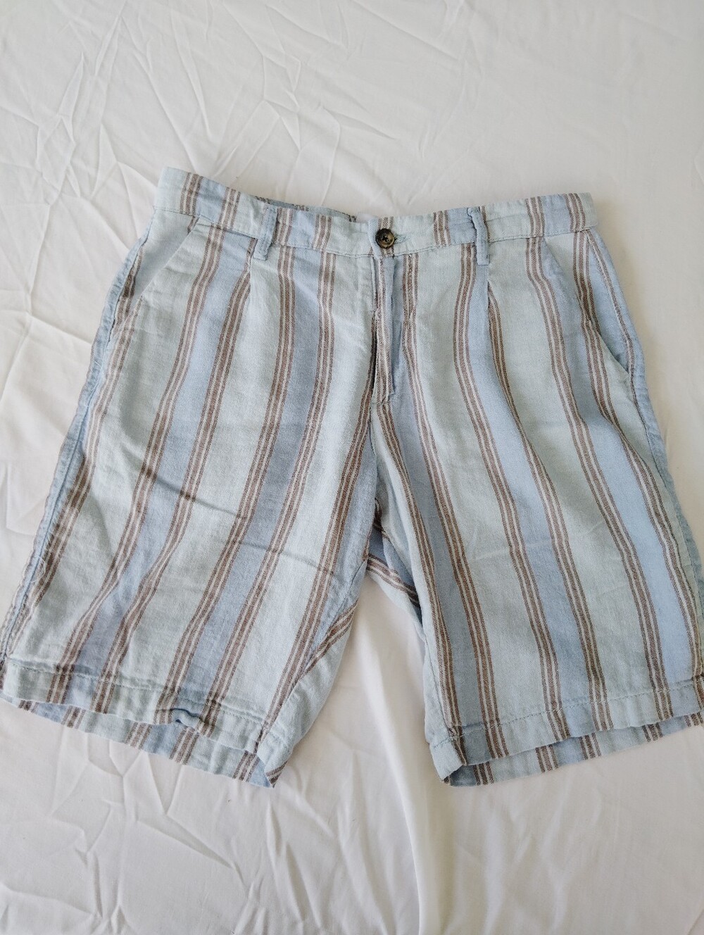 Smog Original Men's Light Blue Striped Casual Shorts M